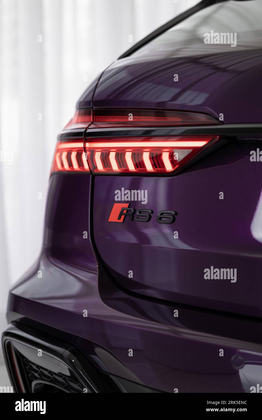 A close-up of Audi rs6 sportback rear view Stock Photo