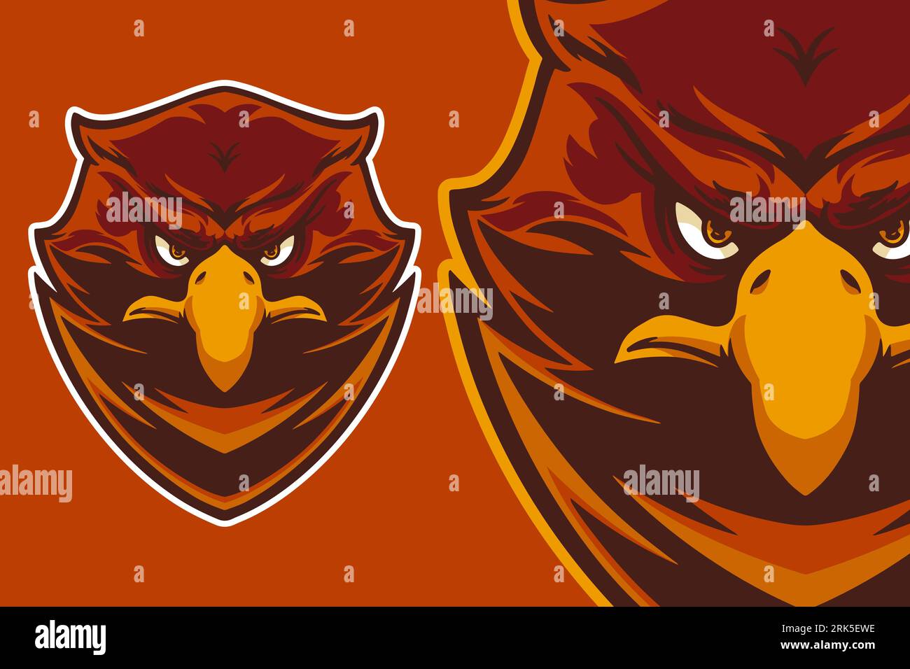 eagle head mascot vector illustration cartoon style Stock Vector
