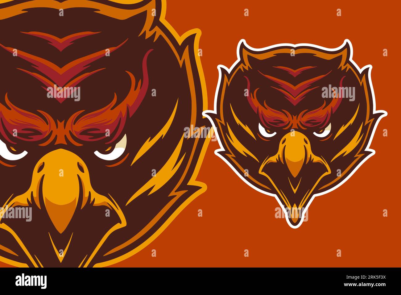 eagle head mascot vector illustration cartoon style Stock Vector