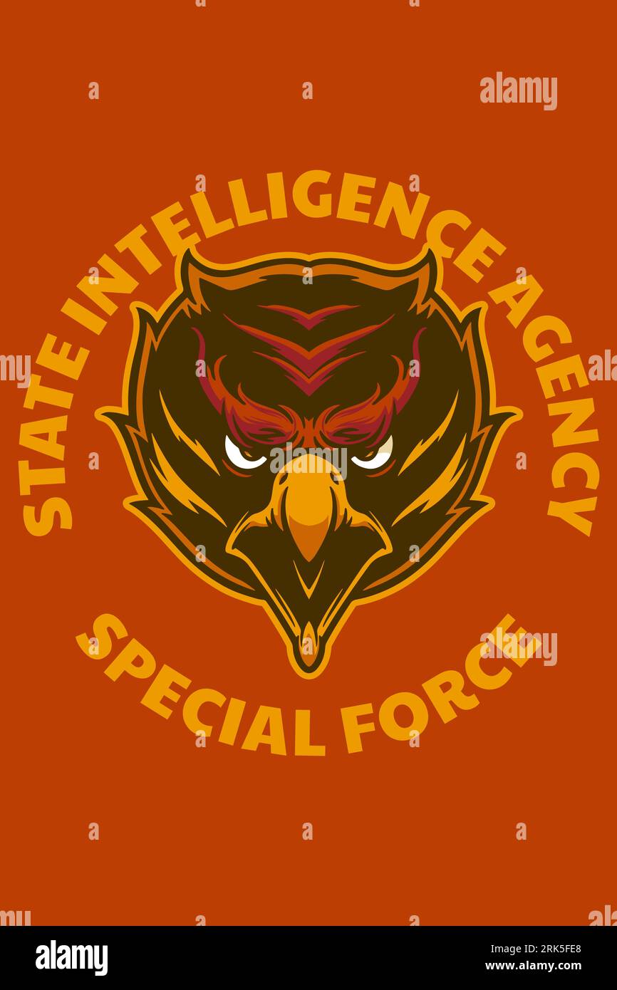 eagle head poster vector illustration cartoon style Stock Vector