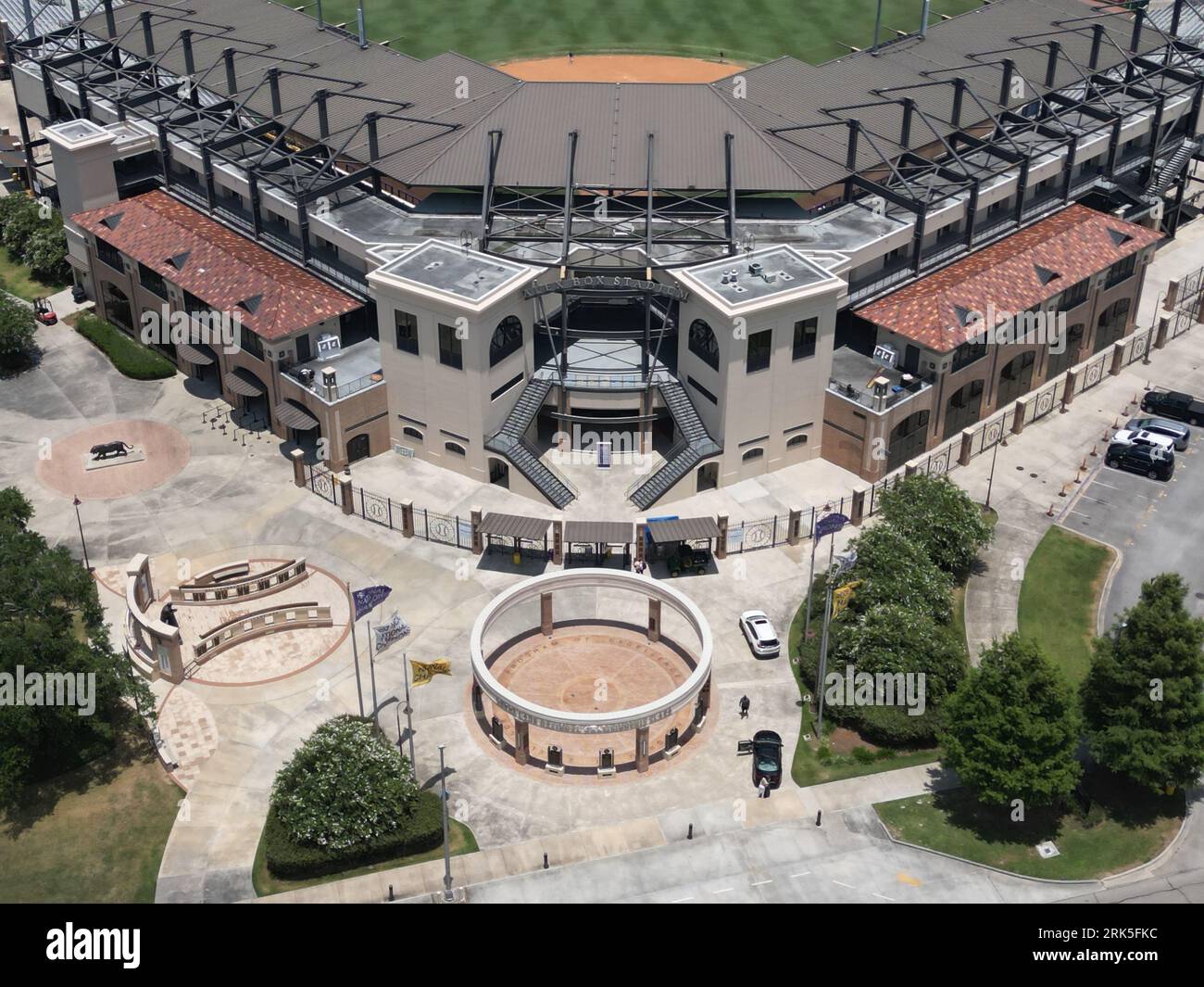 An aerial view of the LSU Alex Box Baseball Stadium in Baton Rouge ...