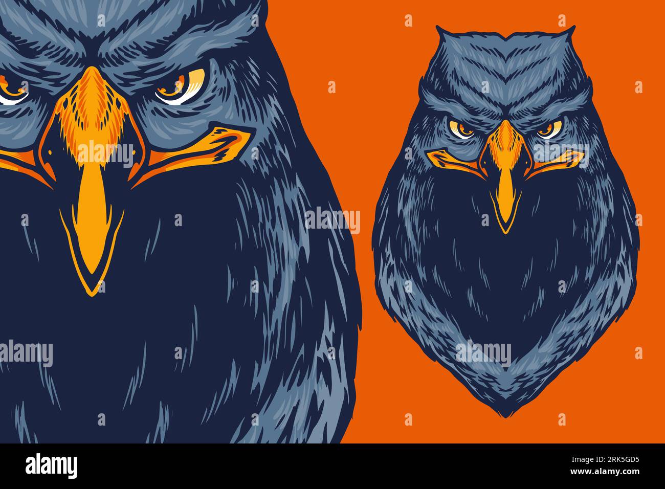 blue eagle head mascot vector illustration cartoon style Stock Vector