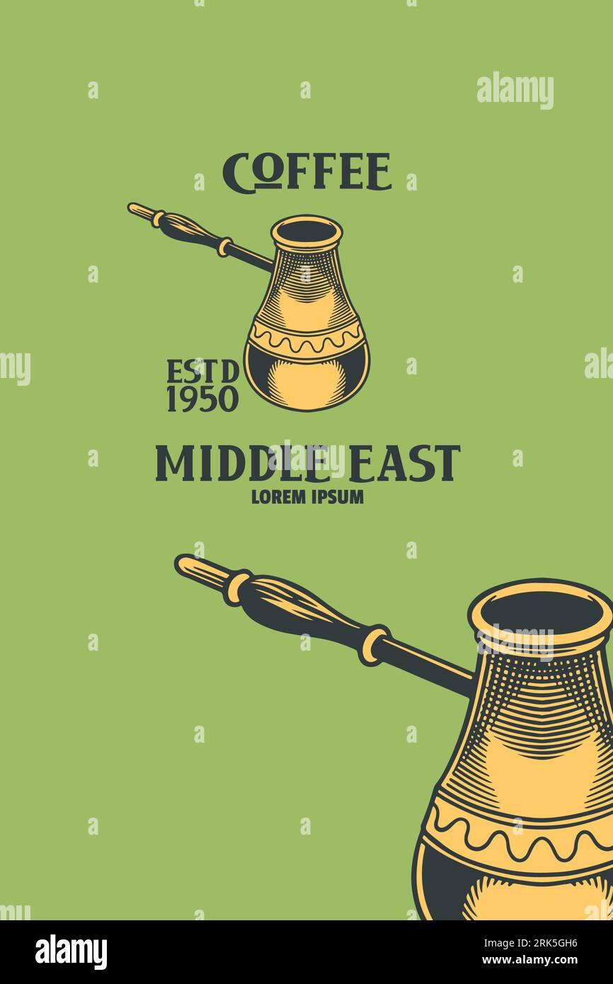 middle east coffee pot vector illustration Stock Vector