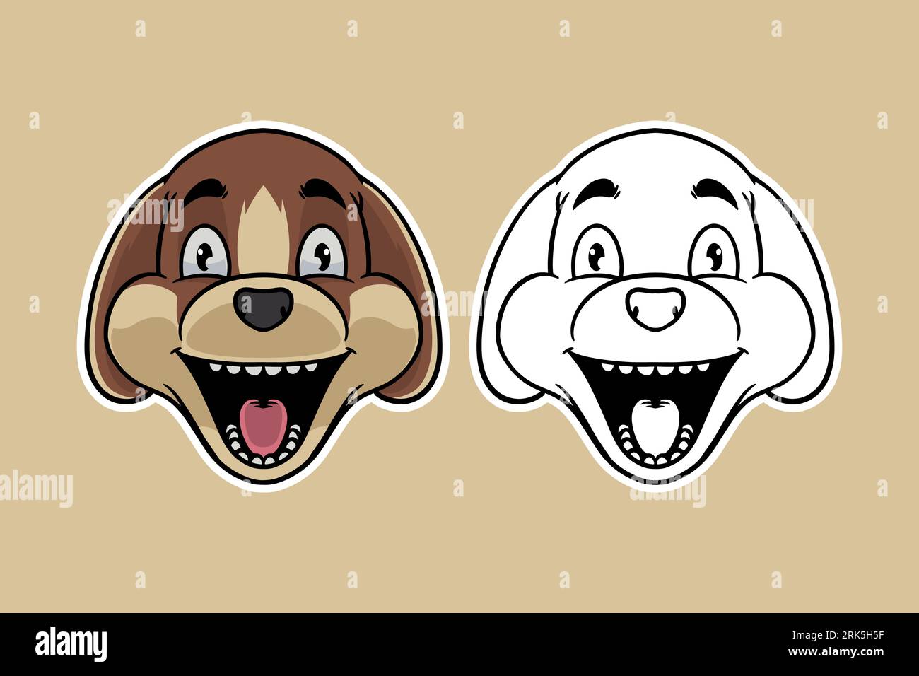 dog head mascot vector illustration cartoon style Stock Vector Image ...