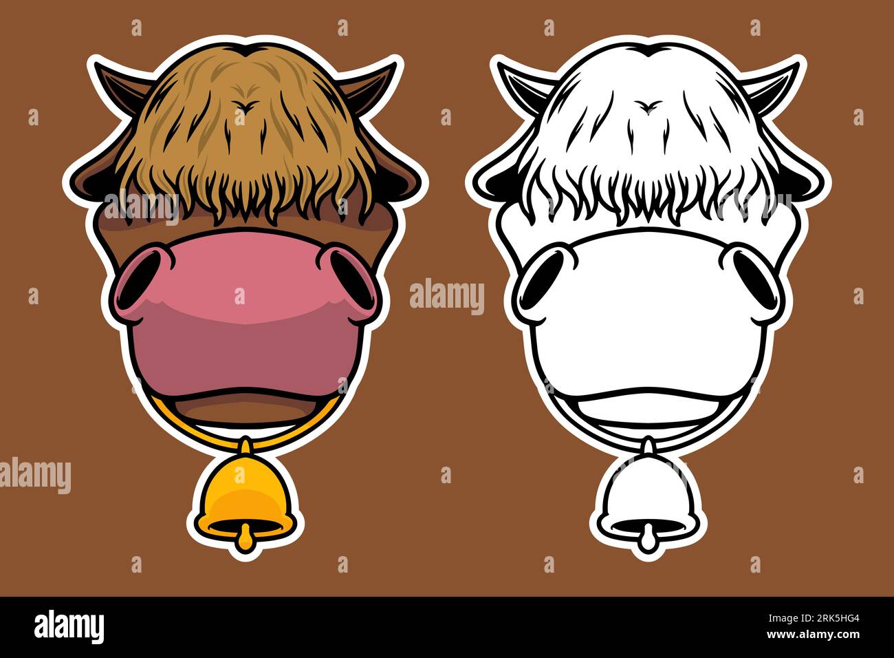 cow head mascot vector illustration cartoon style Stock Vector Image ...
