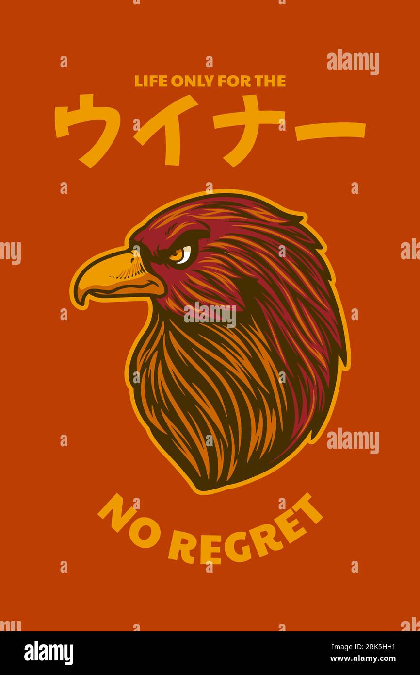 eagle head poster vector illustration cartoon style Stock Vector