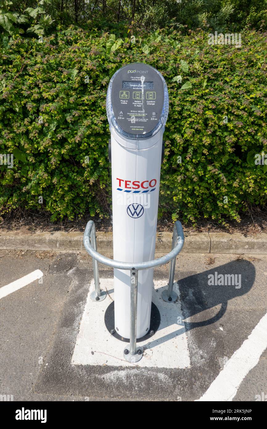 Tesco electric car charging point hires stock photography and images