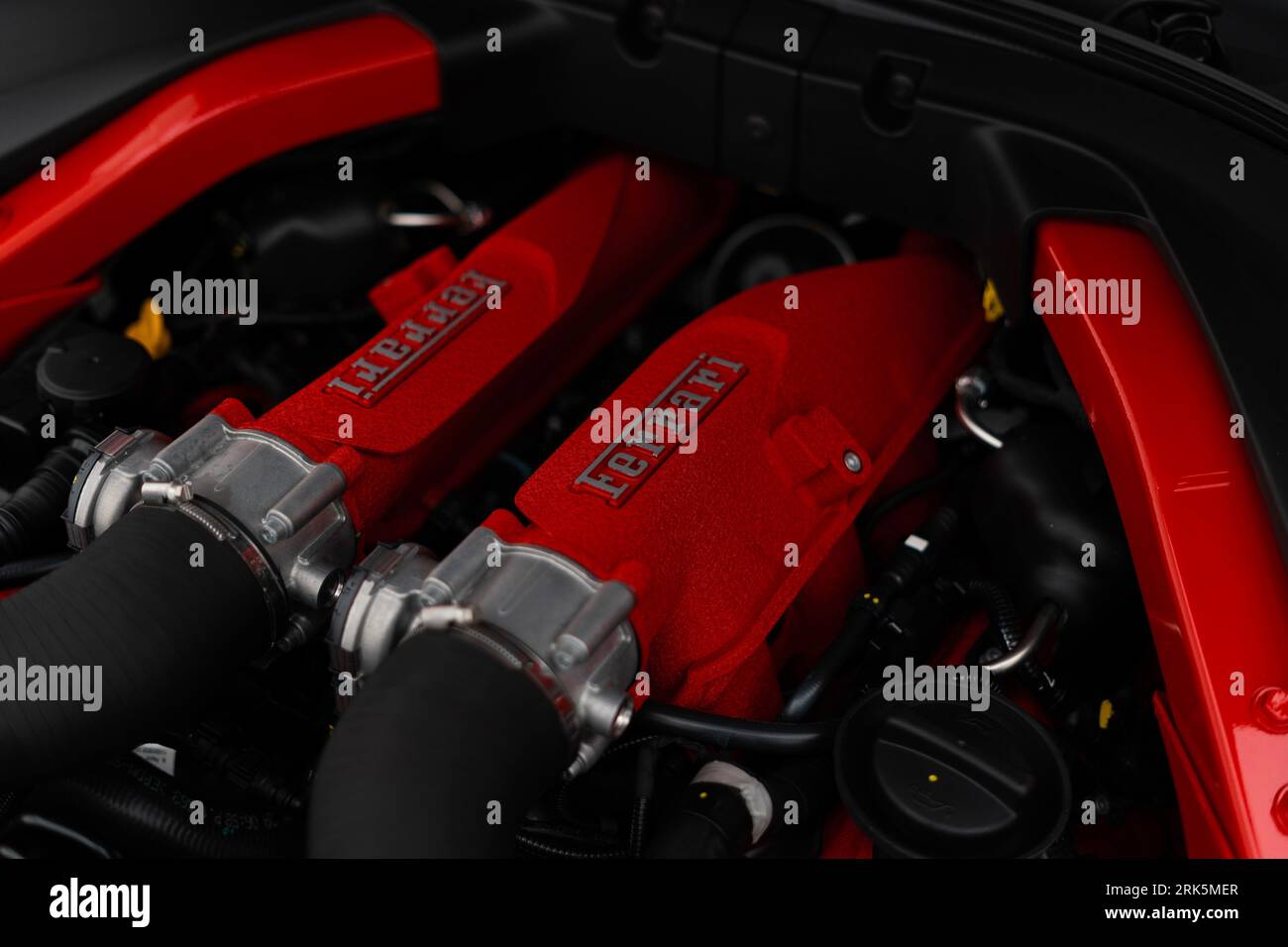 Red Ferrari Engine Image & Photo (Free Trial)