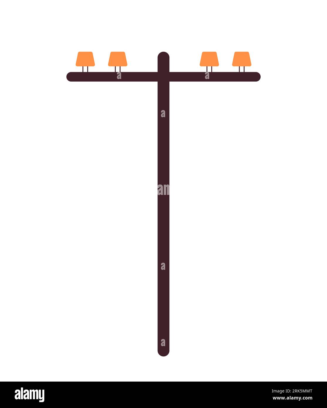 Single utility pole semi flat colour vector object Stock Vector Image