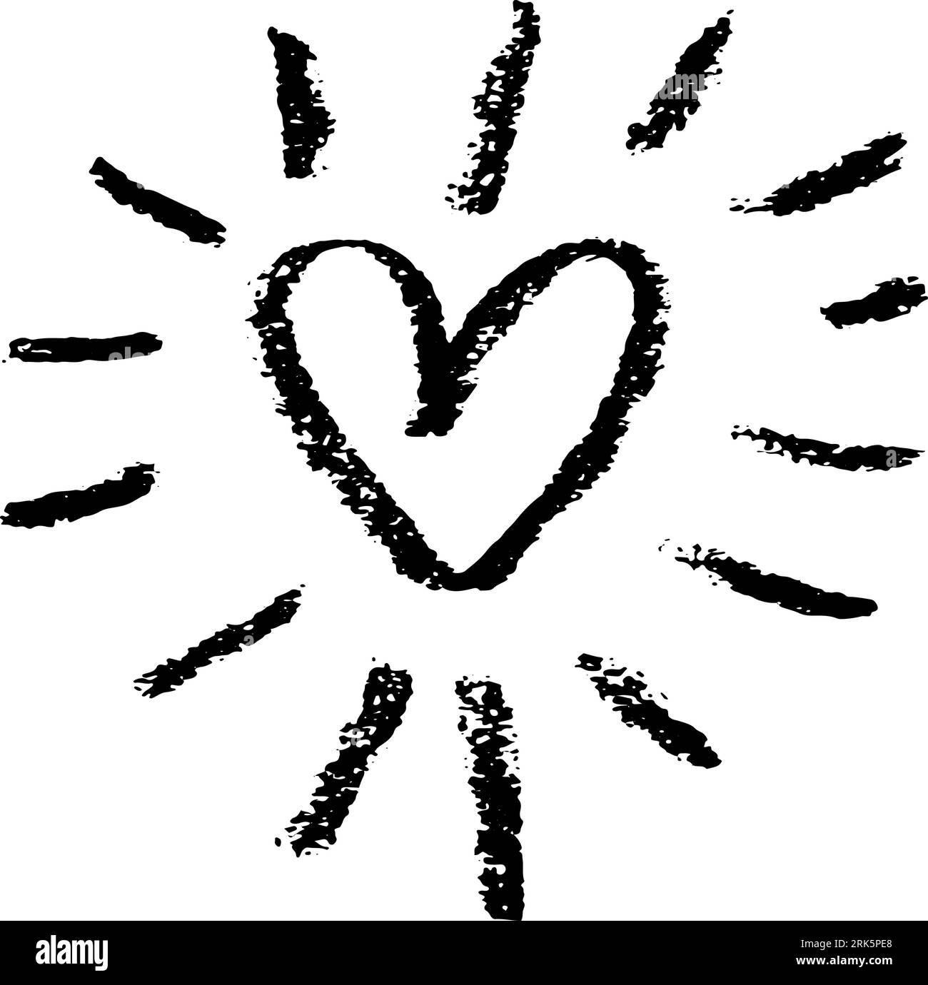 Rays heart design Black and White Stock Photos & Images - Alamy