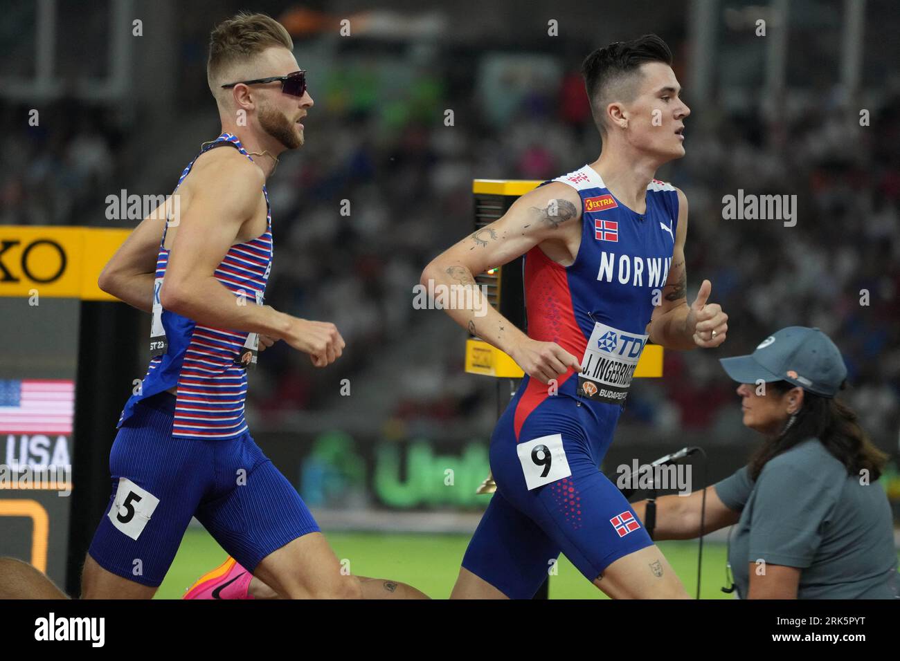 Jakob INGEBRIGTSEN Azeddine of NOR And Josh KERR of GBR Final1500