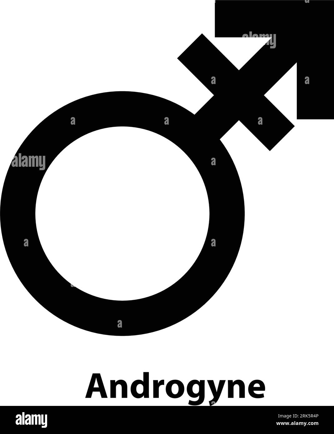 Androgyne Symbol icon. Gender icon. vector sign isolated on a white background illustration for graphic and web design. Stock Vector