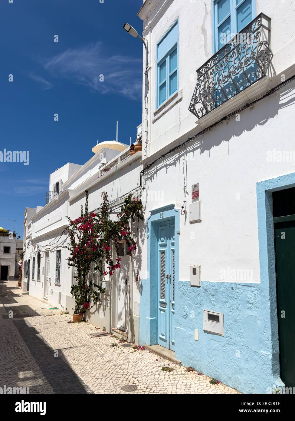 A typical street in Olhao, a city in the Algarve region of southern