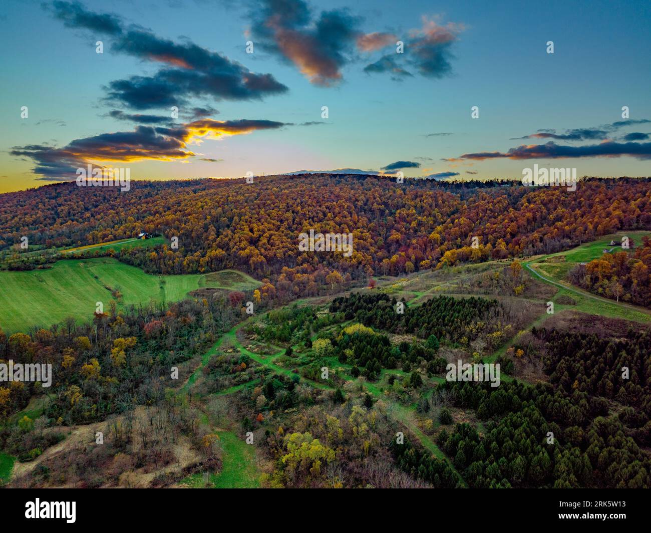 Sunlit rolling hills covered hi-res stock photography and images - Alamy