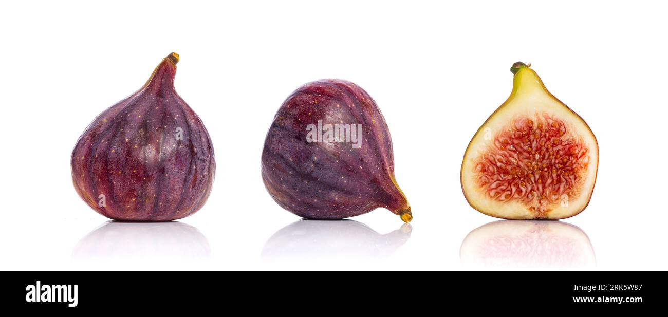Organic fig isolated on white background, full depth of field Stock Photo
