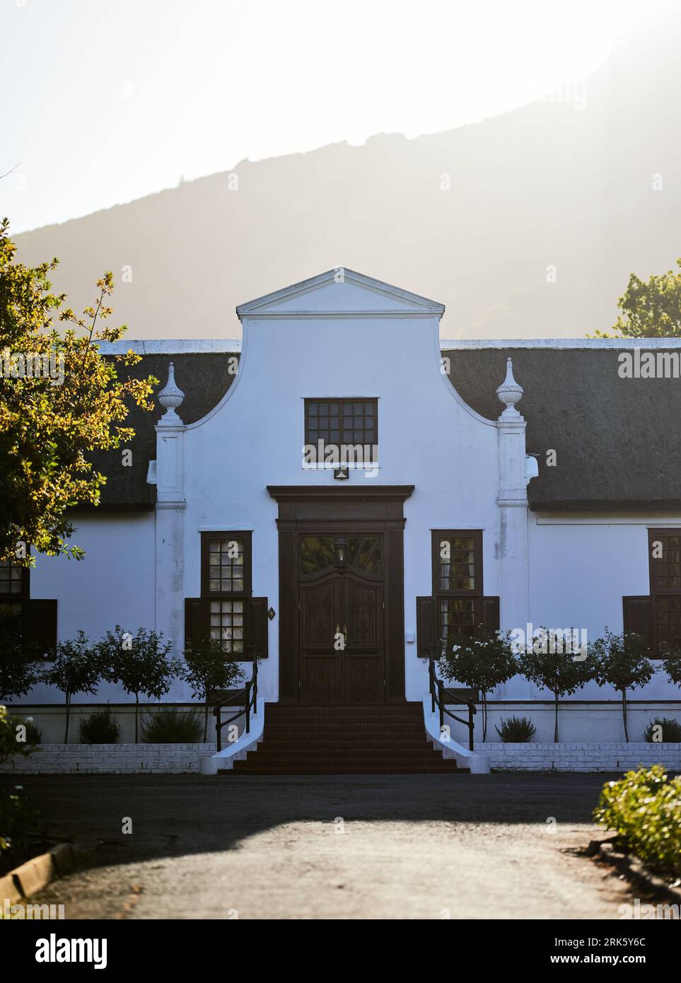 The facade of pastors' house in Paarl, South Africa. Stock Photo