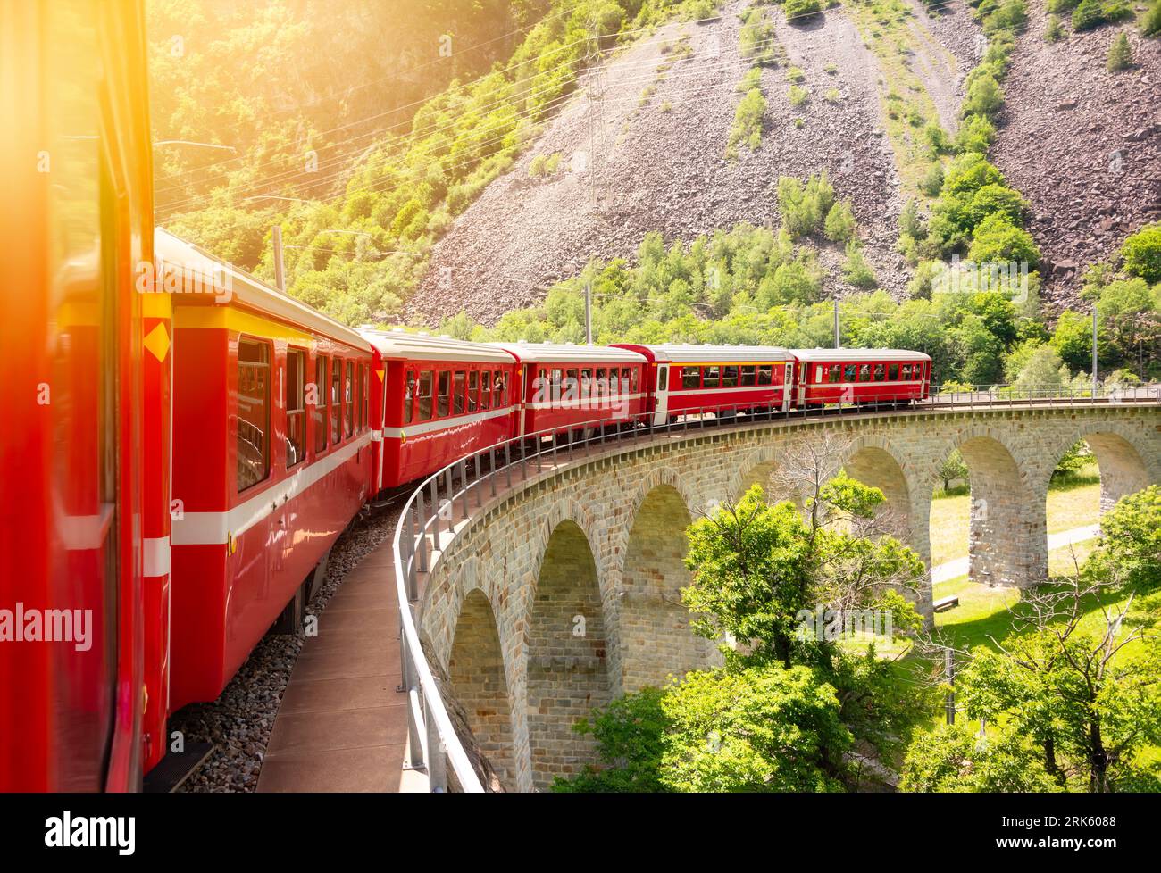 Train moving swiss alps hi-res stock photography and images - Alamy