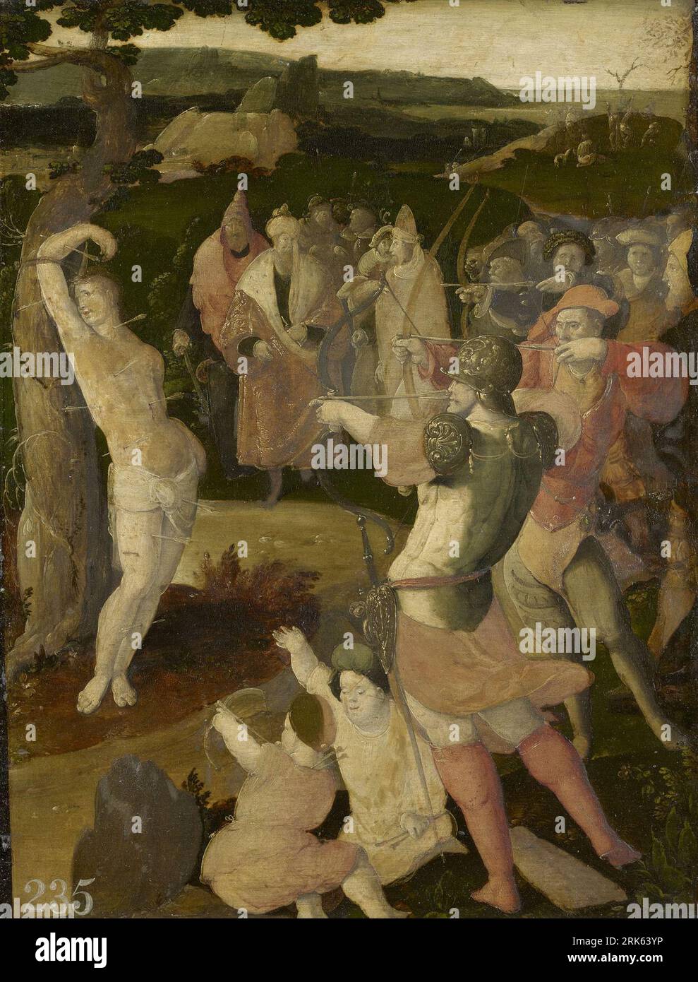 The Martyrdom of Saint Sebastian circa 1530 by Aertgen van Leyden Stock ...