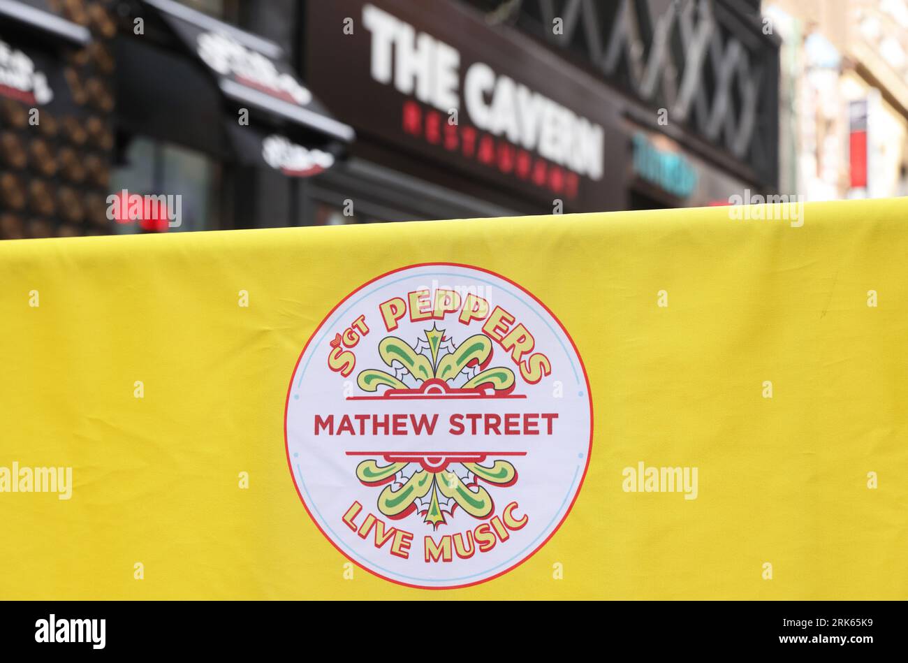 Mathew Street, the most famous street in Liverpool as the location of