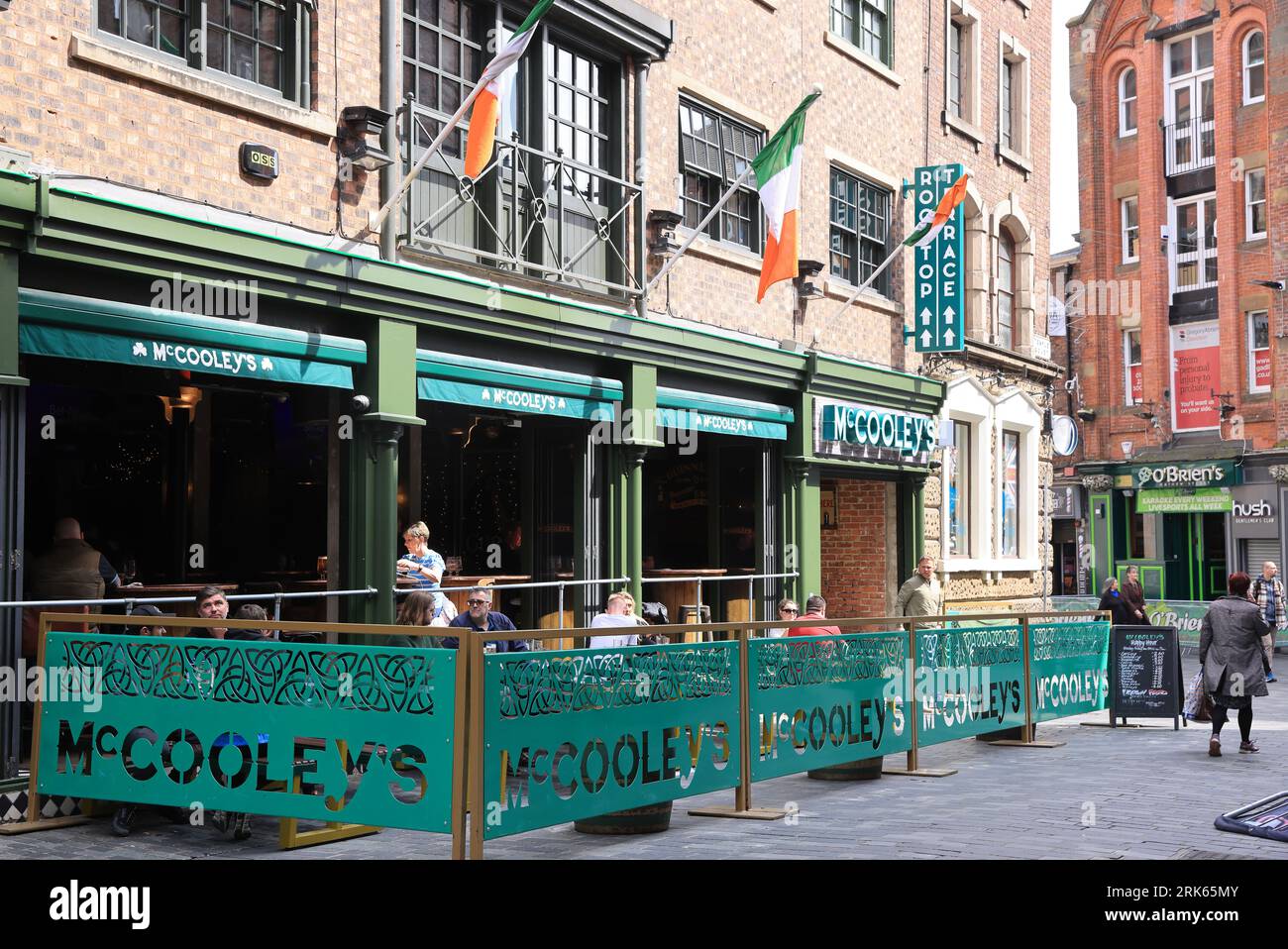 McCooley's on Mathew Street, a big Irish themed sports bar, in the Cavern  Quarter, Liverpool Stock Photo - Alamy