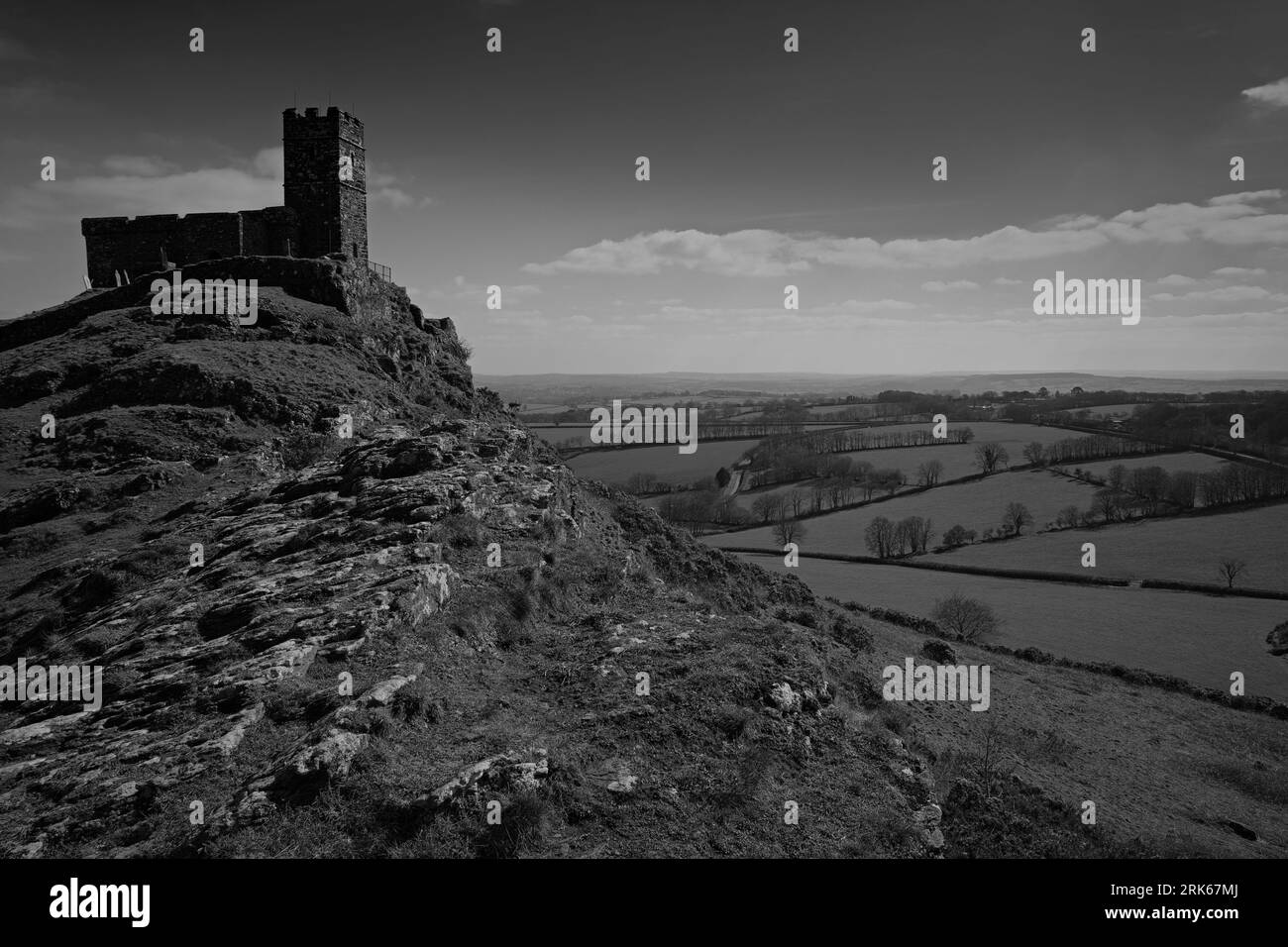 Devon blue sky Black and White Stock Photos & Images - Alamy
