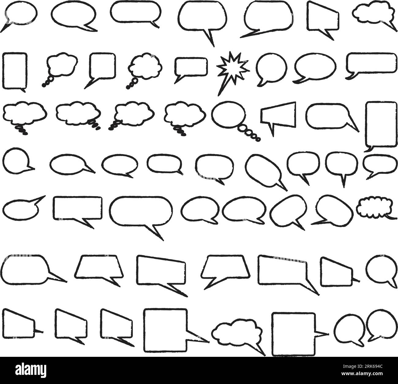 Callout Symbols Speech Bubble Set Comic Speech Doodle Vector Call