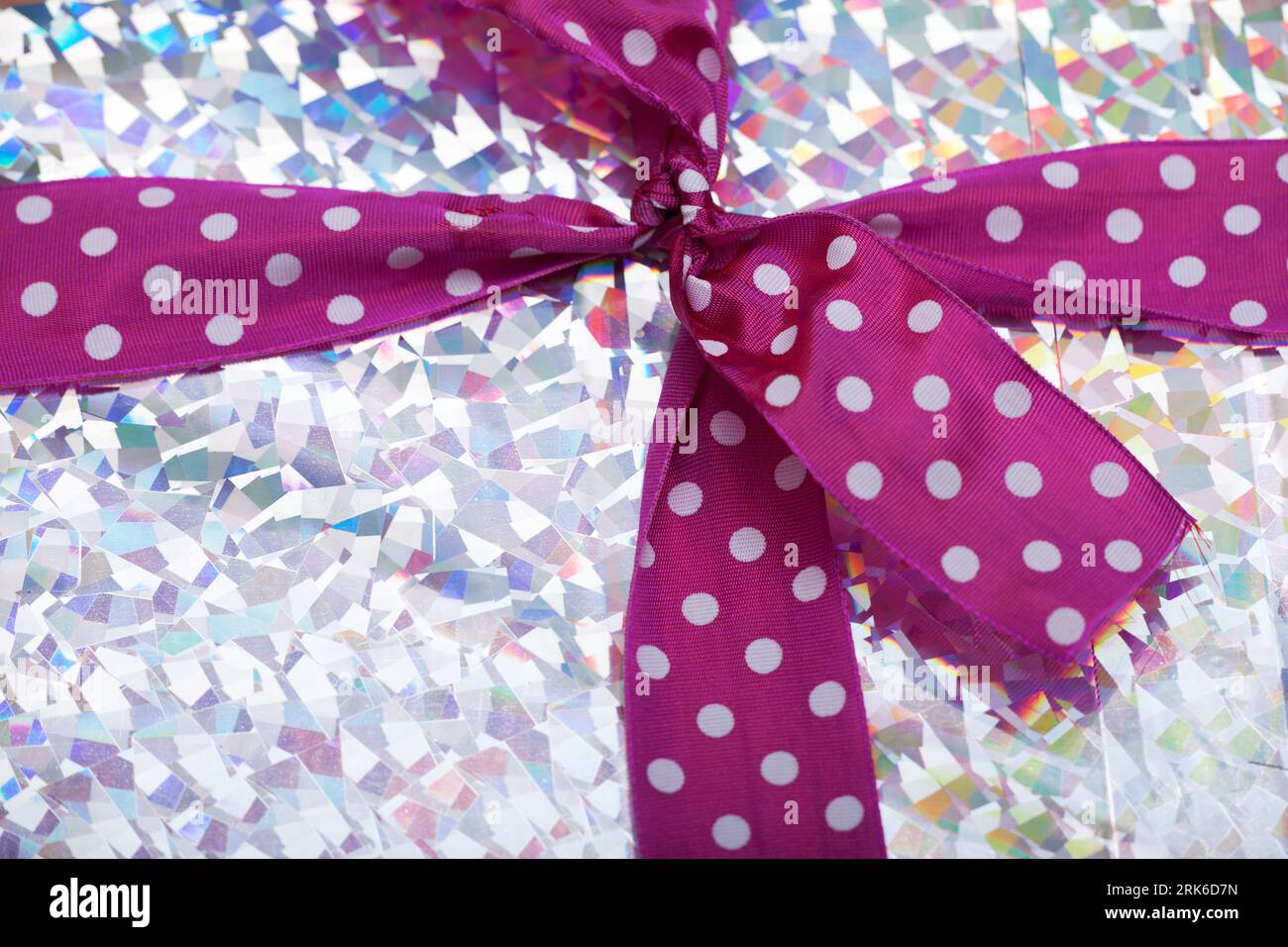 detail of a gift with a bow Stock Photo