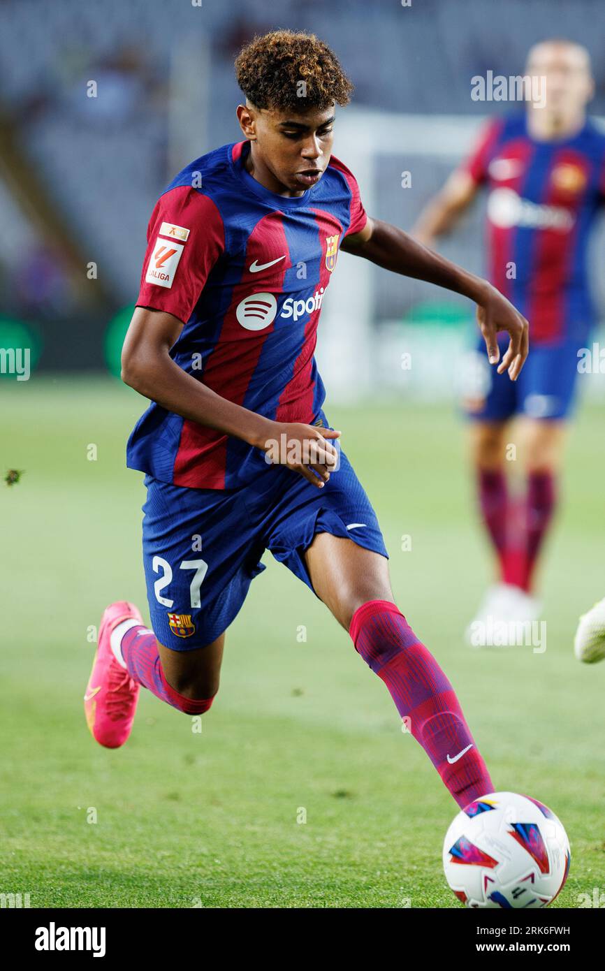 Barcelona Spain 20th Aug 2023 Lamine Yamal In Action During The barcelona-spain-20th-aug-2023-lamine-yamal-in-action-during-the