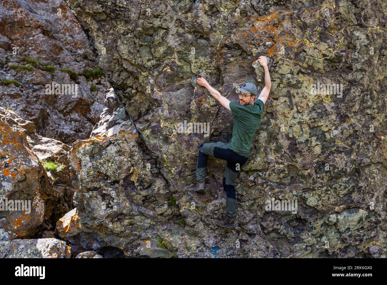 Rock climbing near Juta, Stock Photo Alamy