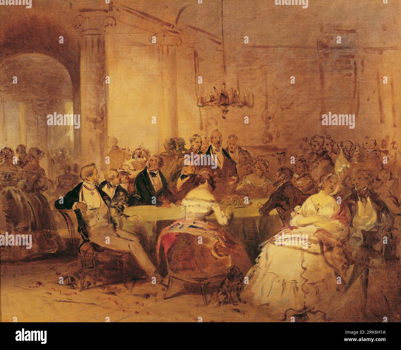 Gesellschaftsszene circa 1844 by Josef Danhauser Stock Photo Alamy