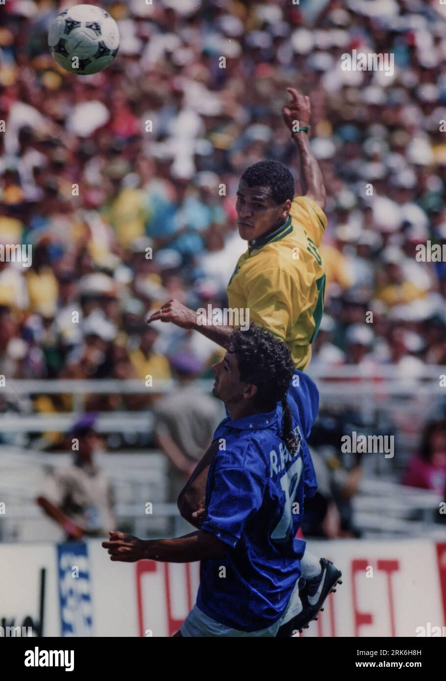 Cafu in action against Roberto Baggio in the 1994 World Cup final Stock Photo