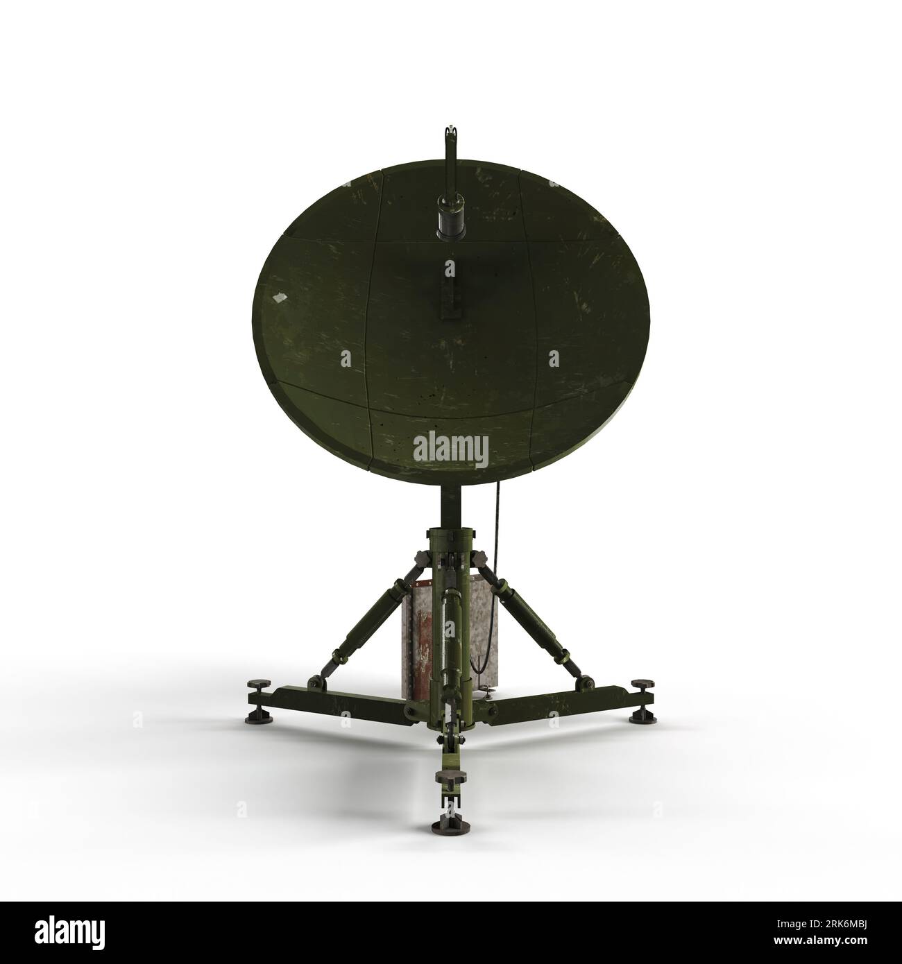A 3D rendering of a satellite on a stand model isolated on a white ...