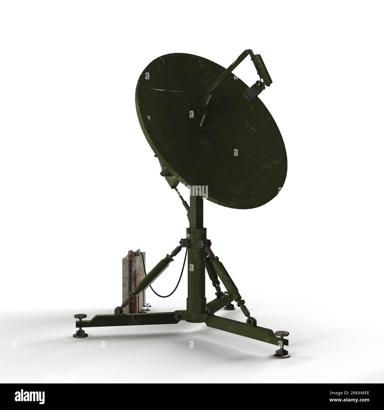 A 3D rendering of a satellite on a stand model isolated on a white ...