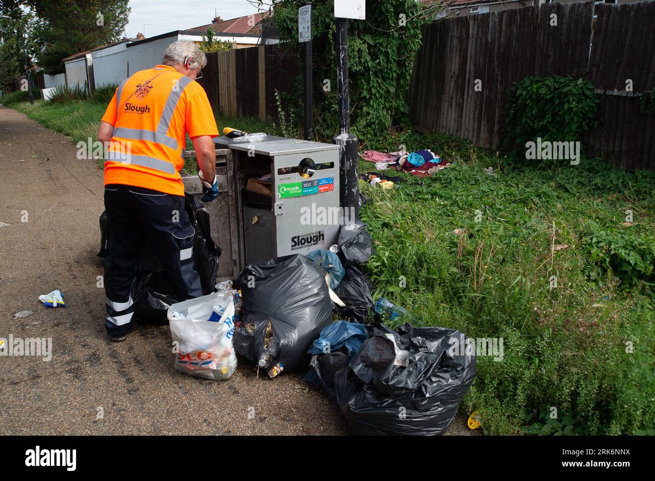 Slough, Berkshire, UK. 24th August, 2023. A man from Slough Borough