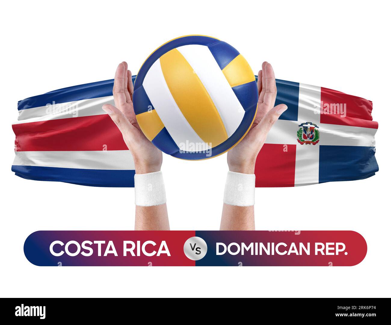 Costa Rica vs Dominican Republic national teams volleyball volley ball match competition concept