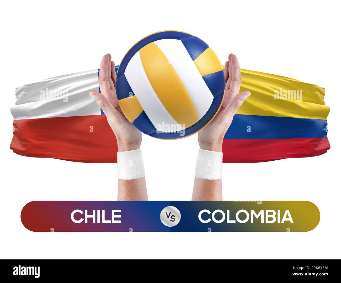 Chile vs Colombia national teams volleyball volley ball match ...