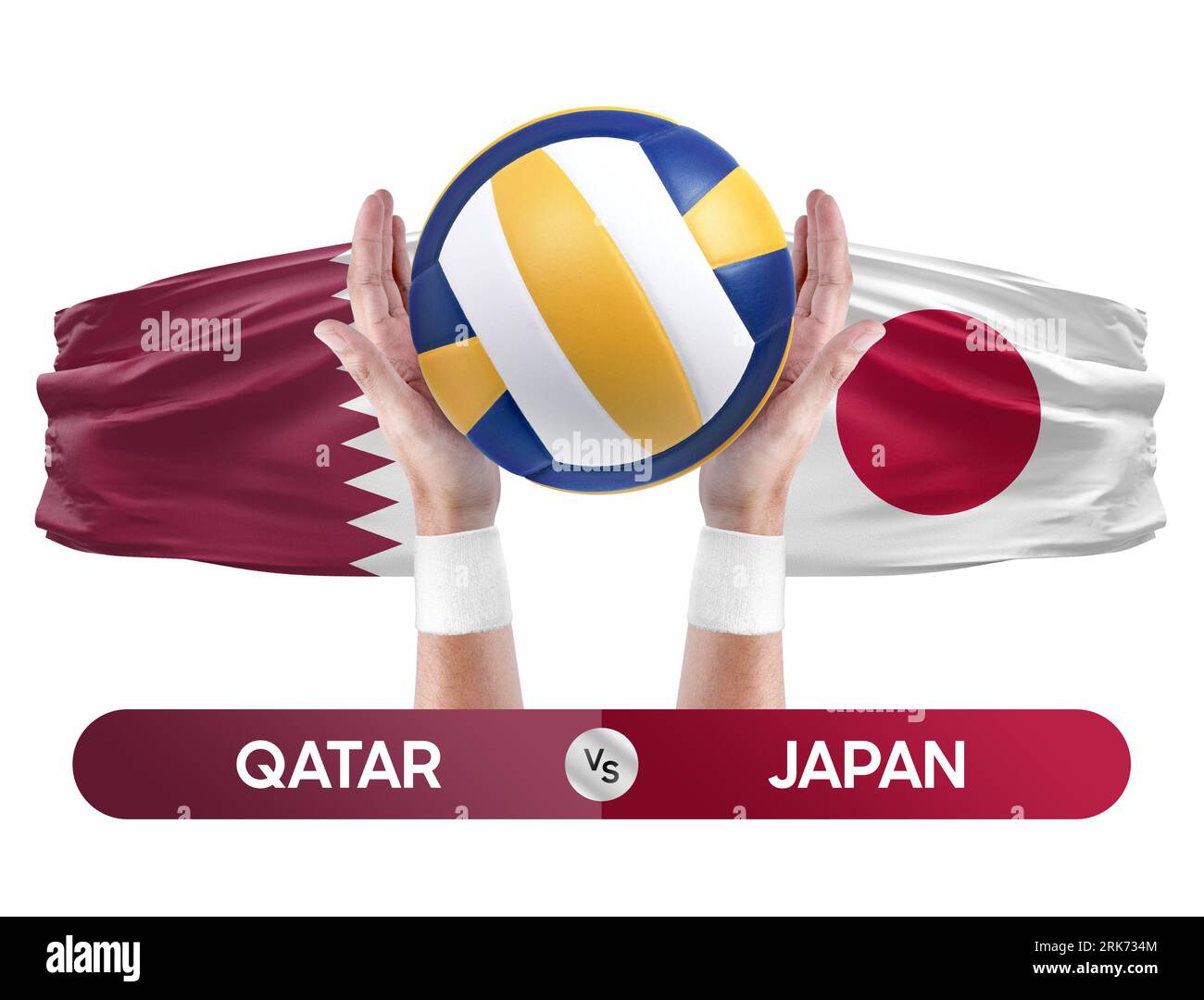 Qatar vs Japan national teams volleyball volley ball match competition concept Stock Photo Alamy