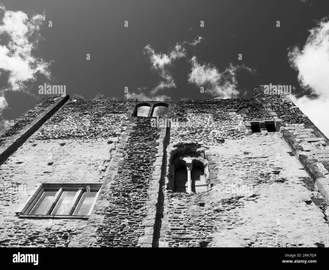Black and White, Guildford Castle, Castle Keep, Guildford, Surrey, England, UK, GB. Stock Photo