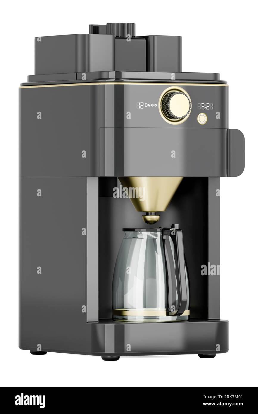 Coffeemaker, coffee machine. 3D rendering isolated on white background ...