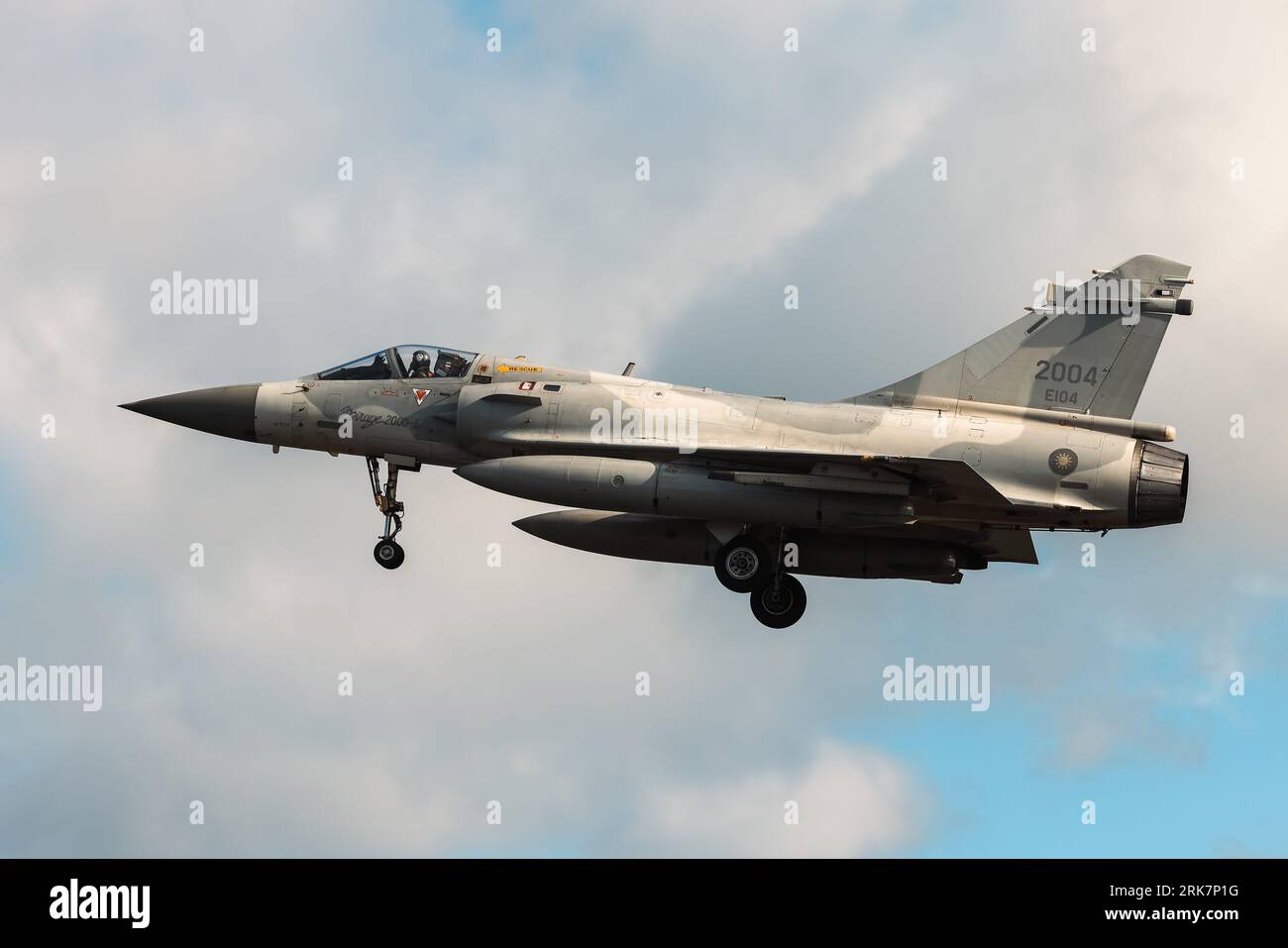 A fighter jet of the Taiwan airforce soaring through a cloudy sky Stock ...