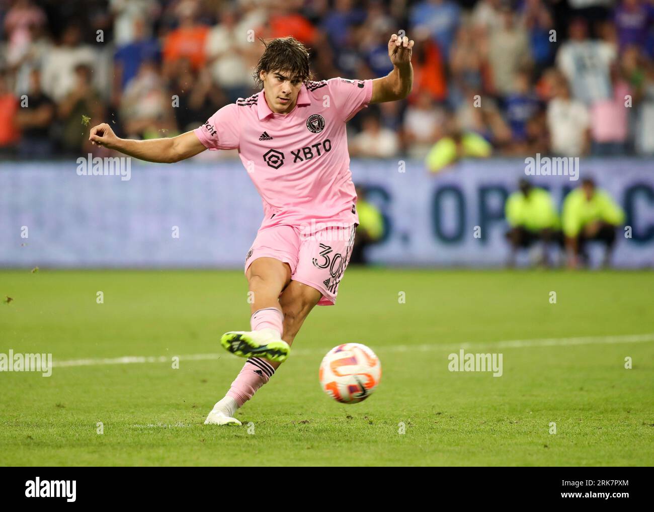 August 23, 2023 Inter Miami CF's Benjamin Cremaschi attempts a penalty