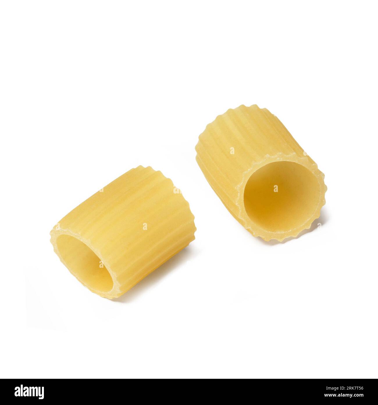 Italian Pasta - “Ditaloni Rigati” Type - Isolated on White Background