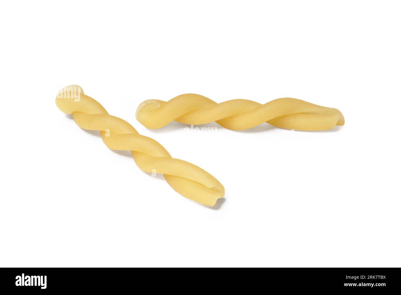 Italian Pasta "Gemelli" Type Isolated on White Background Stock