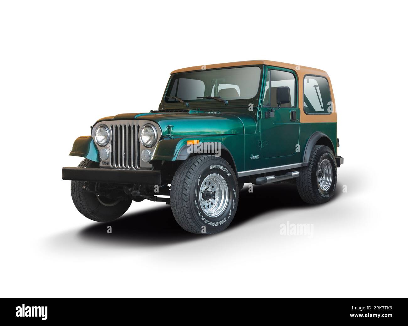 Jeep CJ5 Renagade SUV car isolated on white background Stock Photo