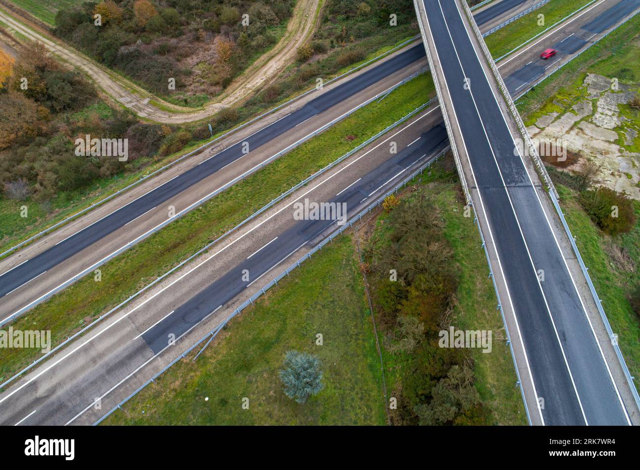 Aerial top view moving cars hi-res stock photography and images - Alamy