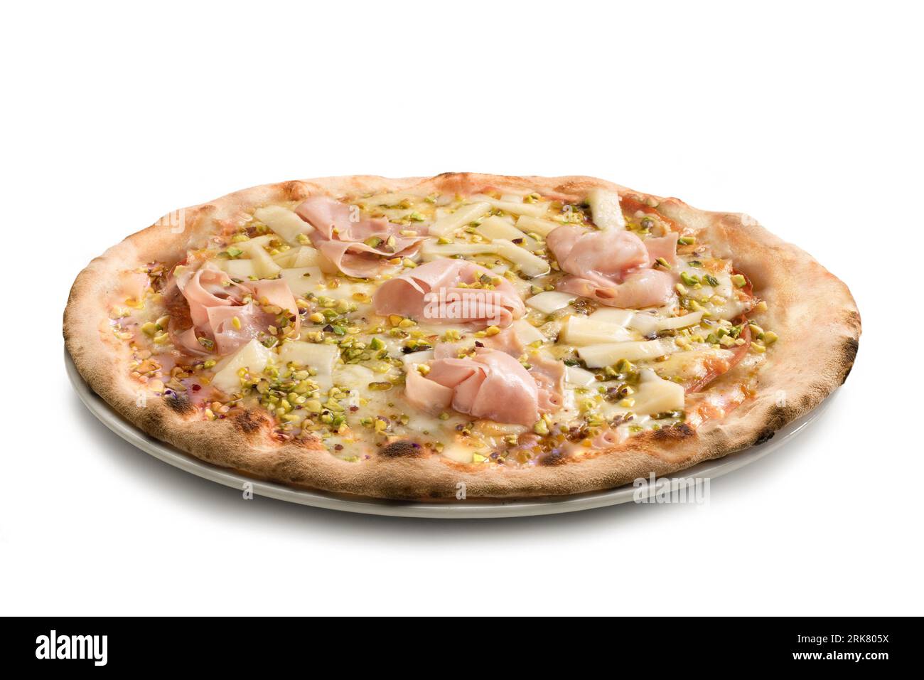 Italian Pizza on Plate, Isolated on White Background Original