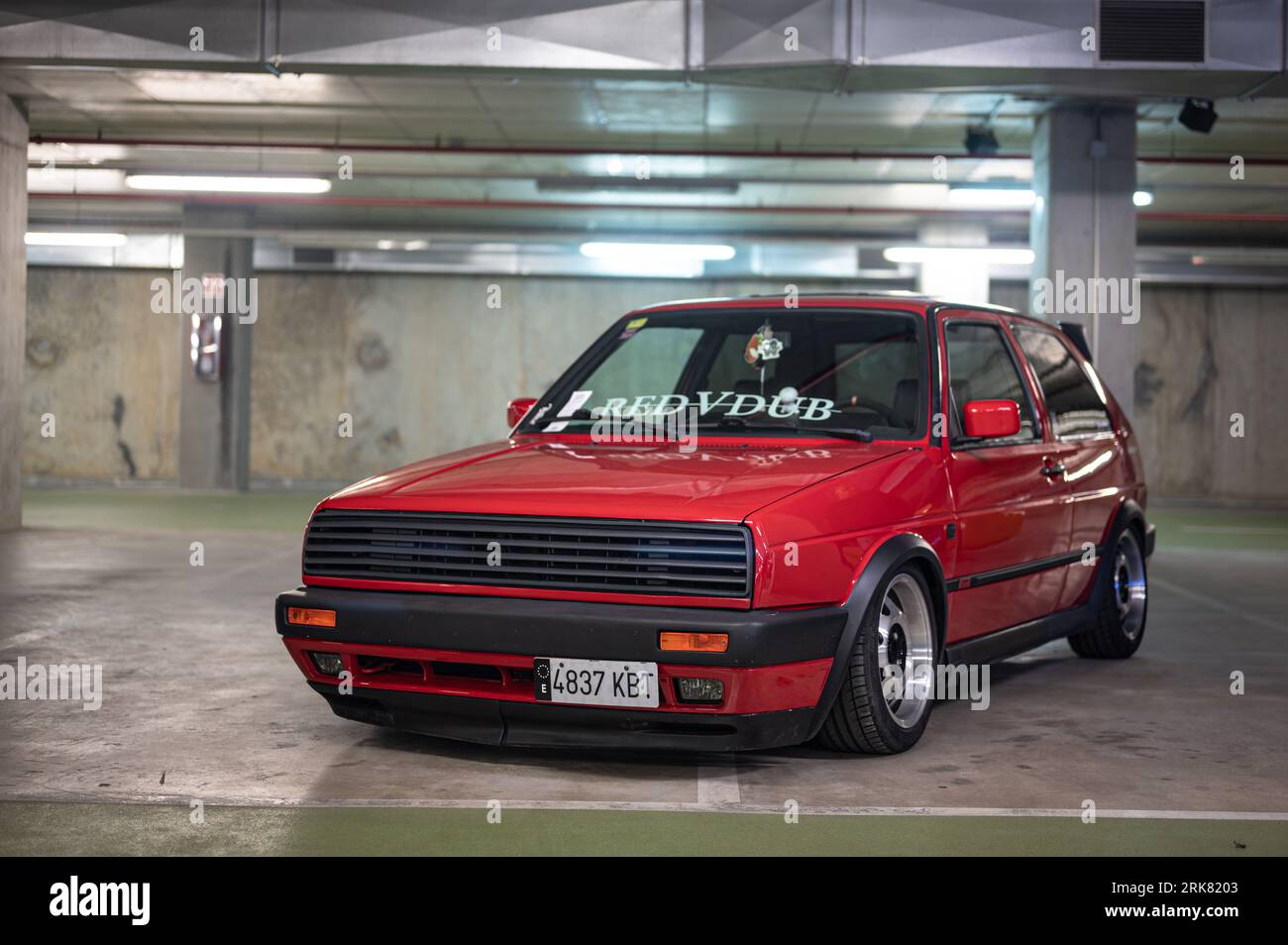 Red Volkswagen Golf Mk2 GTI, stance style, tastefully tuned Stock Photo -  Alamy