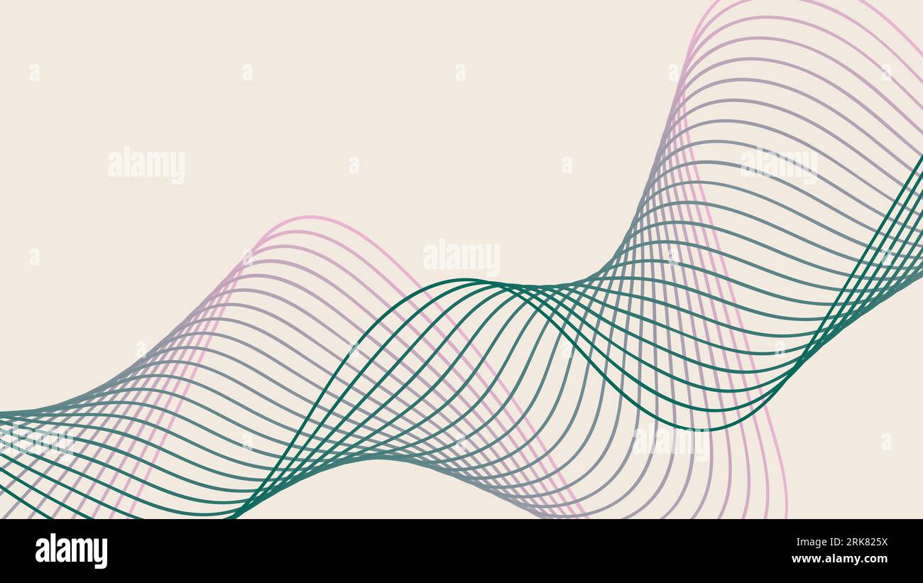 Retro geometric abstract background with connected lines. Vector wave ...
