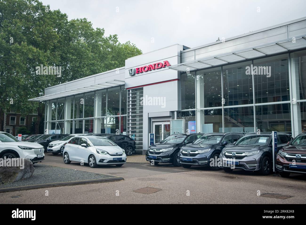 LONDON- JULY 31, 2023: Honda car showroom in Chiswick, west London. Japanese car manufacturer Stock Photo