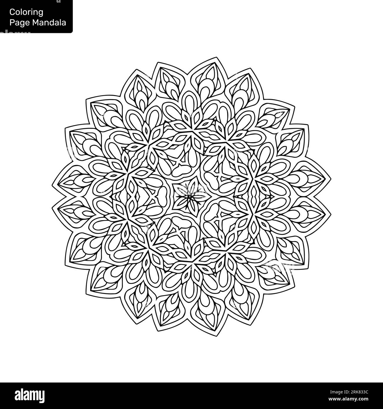 Mandala art for coloring book clean decorative round ornament